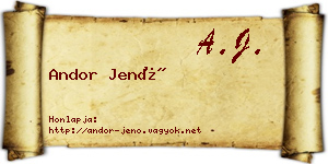 Andor Jenő névjegykártya